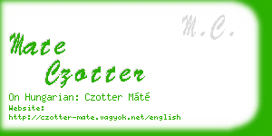 mate czotter business card