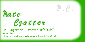 mate czotter business card